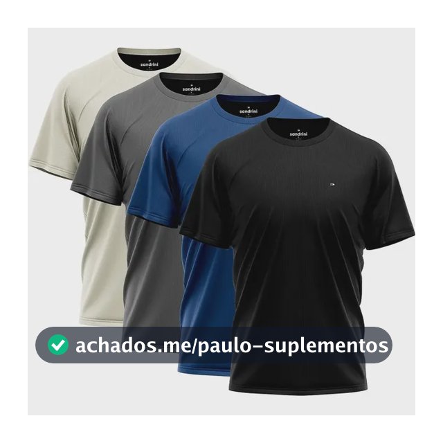 Kit 4 Camiseta Dry-fit Sandrini Masculina Academia Caminhada