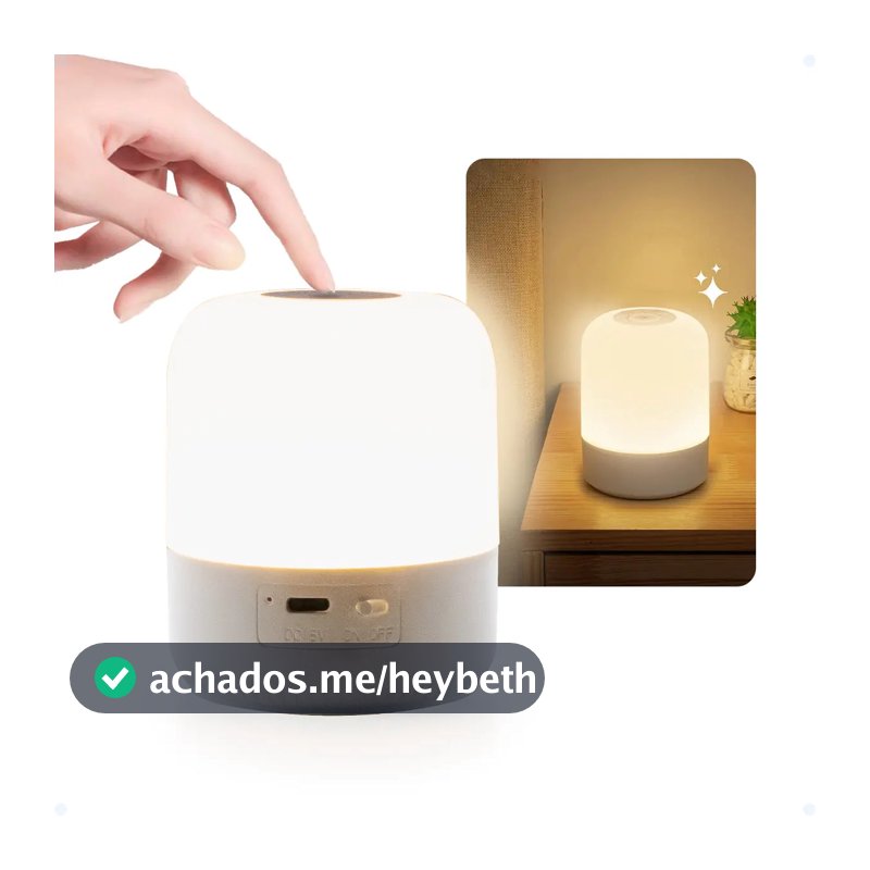 Abajur Quarto Luminária Led De Mesa Criado Mudo Recarregável