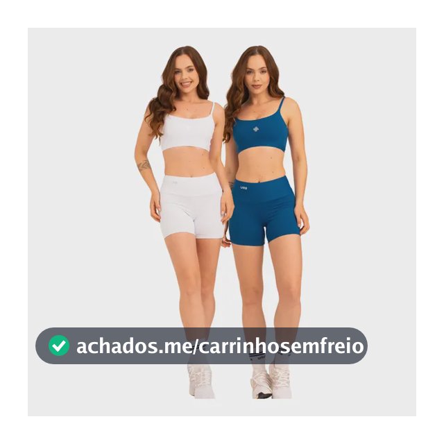 Bermuda E Top Conjunto Fitness Zero Transparencia Kit 4 Peça