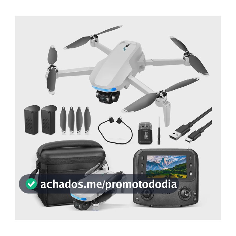 Gps Drone Profissional C/5.9''tela Câmera Gimbal De 3 Eixos Branco