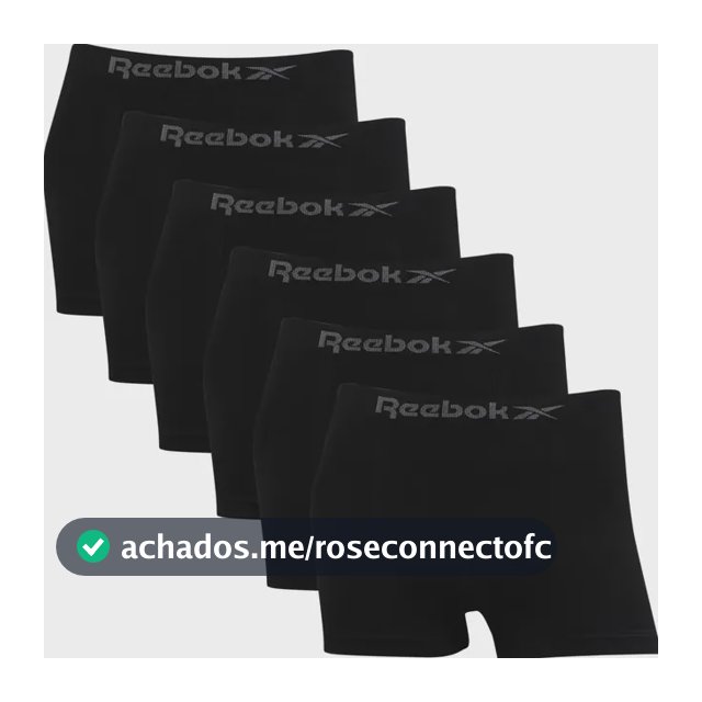 Kit 6 Cuecas Reebok Boxer Microfibra Classic Masculina