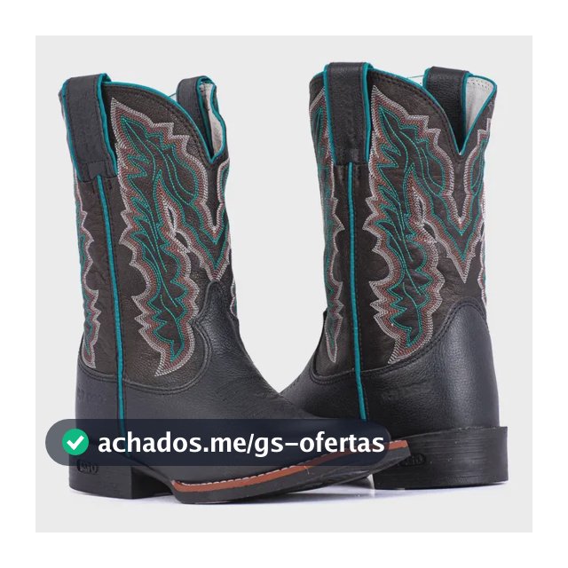 Bota Texana Dgo Bordada Couro Preta 12db14g2p Promoção