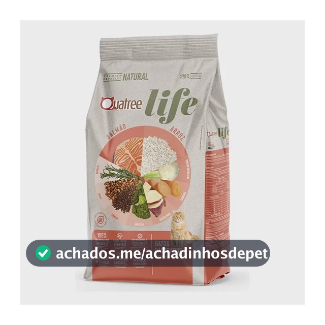 Ração Quatree Life Para Gatos Castrados Salmão E Arroz 10,1 kg