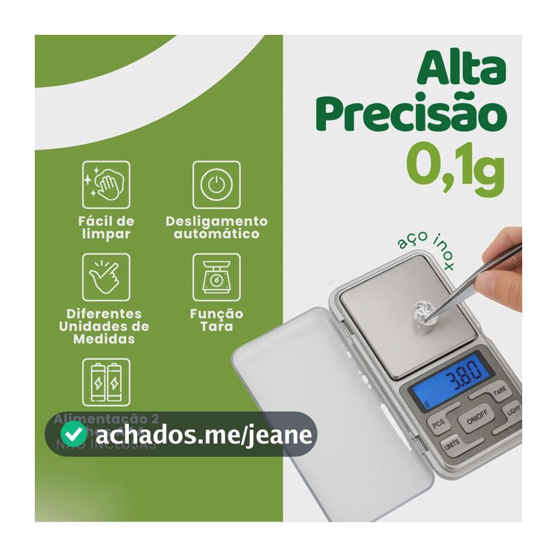 Mini Balança Digital Portátil De Alta Precisão 0.1 g A 500g Prateado 500 G
