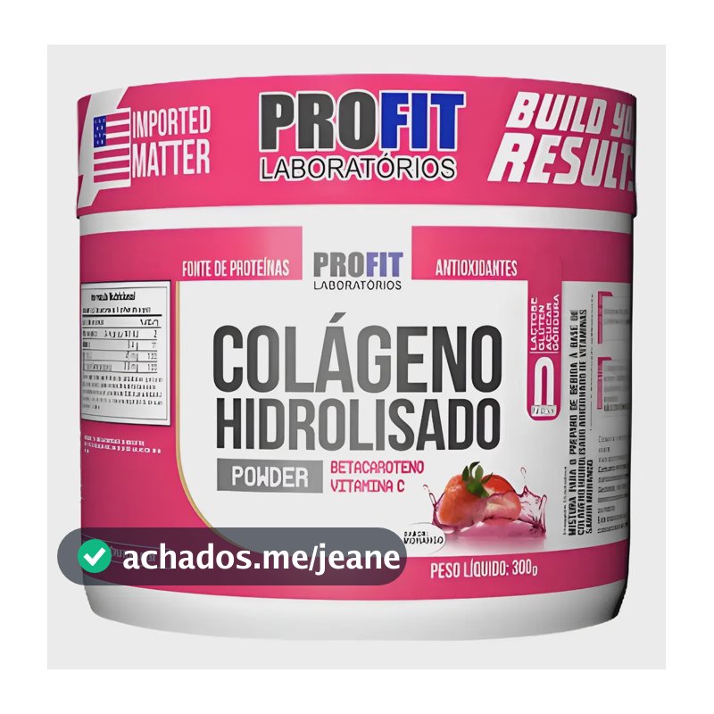Colágeno ProFit Laboratórios Pro Fit em pó sabor Morango x 300g
