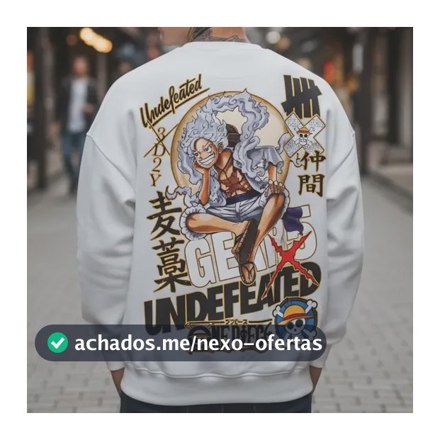 Moletom One Piece Luffy Gear 5 Anime Gola Careca Undefeated