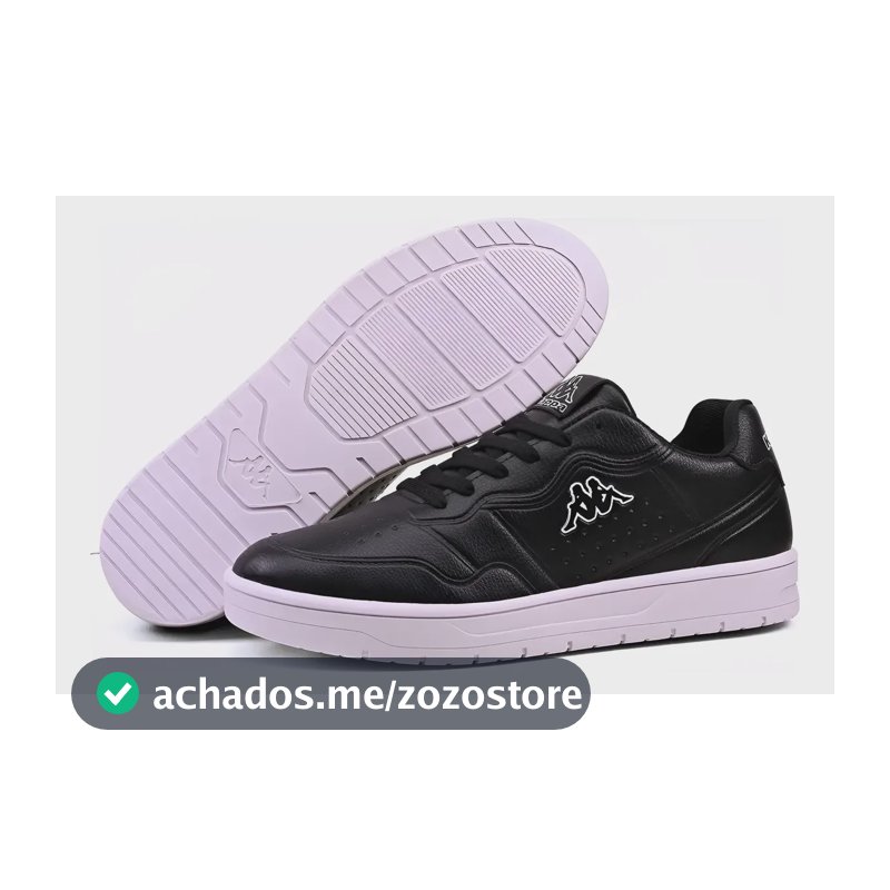 Tênis Casual Kappa Zenit Masculino Unissex Conforto Black 42 Preto 42