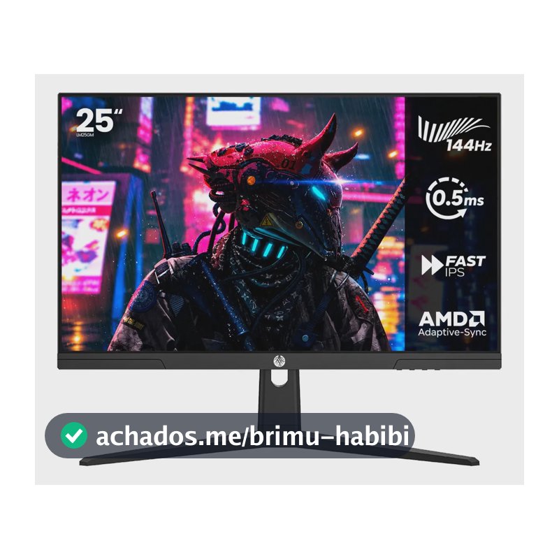 Monitor Gamer Haiz 25'' Ips Fhd 144hz 0.5ms Hdmi Dp Vesa Preto