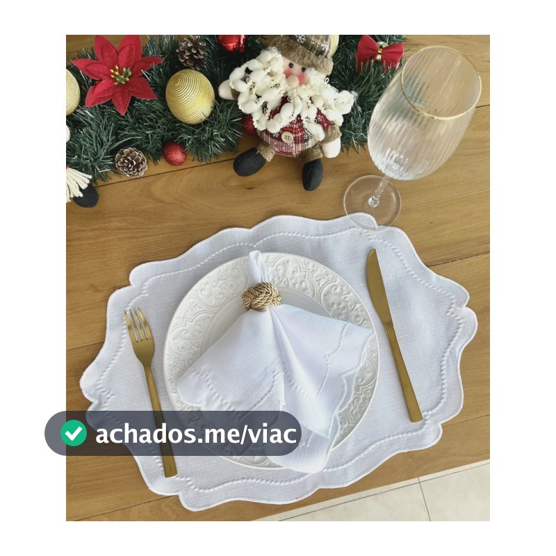 16 Pçs (8jgos) Jogo Americano Bordado Todobranco +guardanapo Branco
