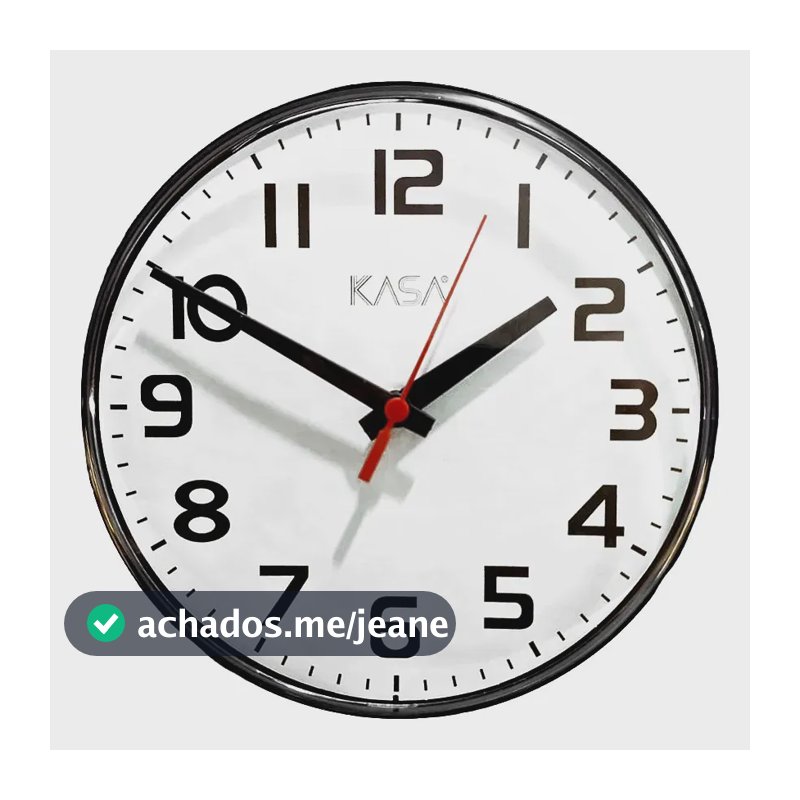 Relogio De Parede Analogico 30cm Preto Branco Redondo Quartz Preto Branco