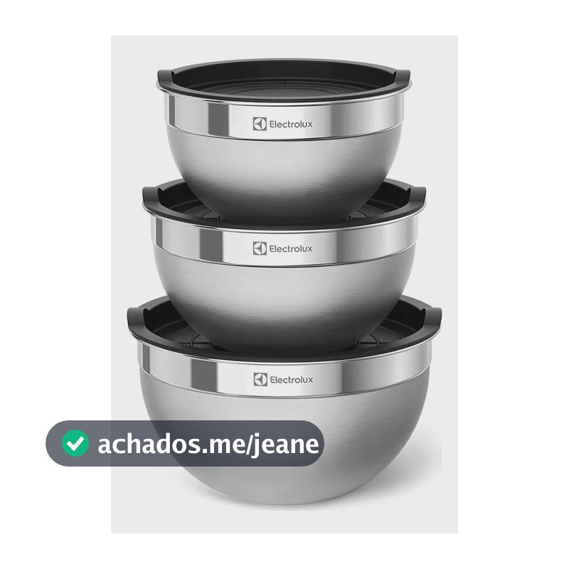 Conjunto Bowls De Inox Electrolux Com Tampa Plástica 3