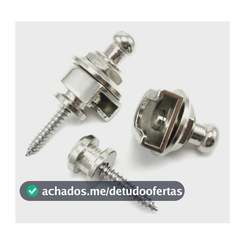 Strap Lock Flysea Trava Correia Guitarra Violão Baixo Metal Cinza 2 Peças