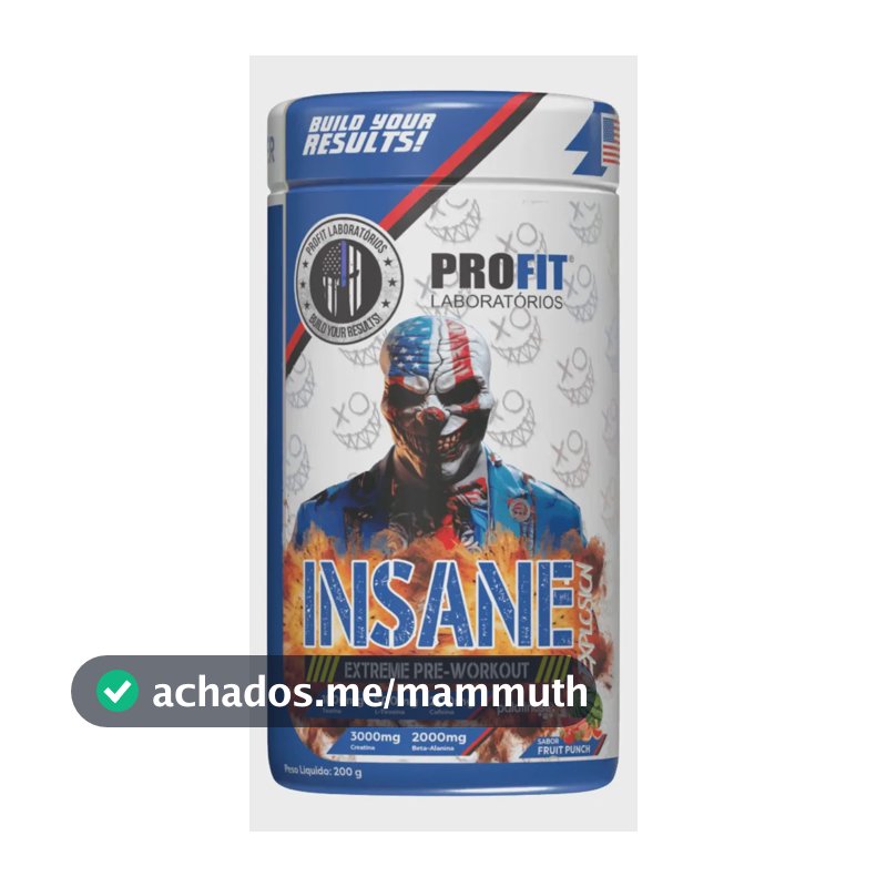 Pré Treino Insane Explosion 200g - Profit Sabor Uva