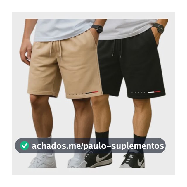 Kit 02 Bermuda Casual Short Moletom Maculina Academia Treino