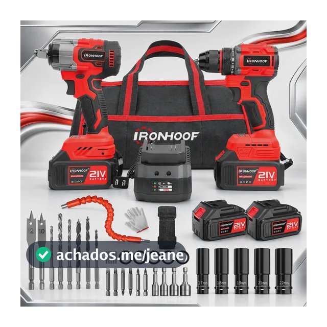 Kit Furadeira E Parafusadeira Chave De Impacto Brushless