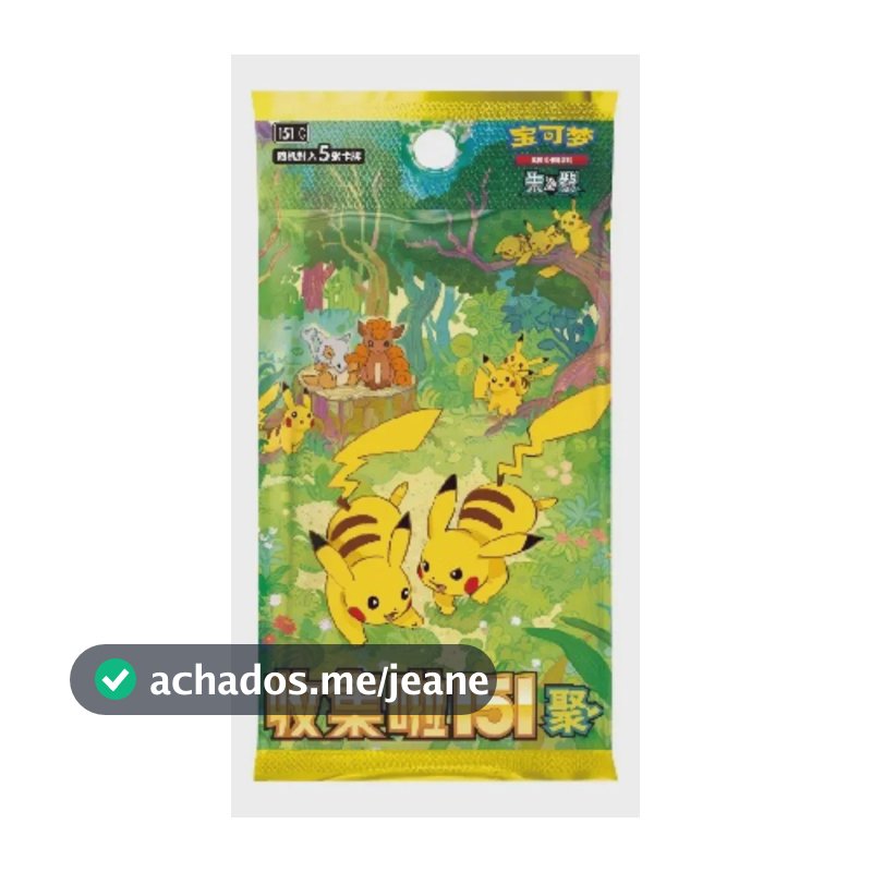 Booster Avulso Collect 151 Gathering Pokémon Pikachu Chinês Collect 151 - Gathering Pikachu Chinês
