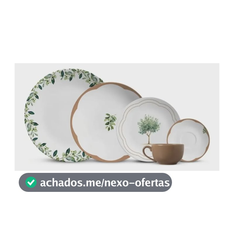 Aparelho Jantar 20 Peças Pratos Coup+chá Oliveira  Alleanza Branco Oliveira