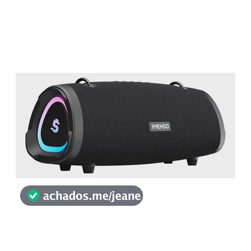 Caixa De Som Imenso X39 100w Rms 9000mah Rgb Ipx6 Bt V5.3 Preto 127/220v