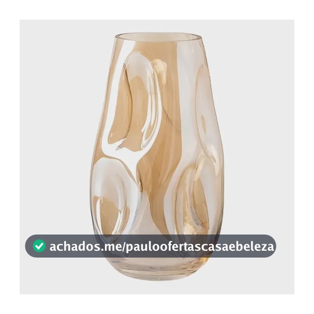 Vaso De Vidro Grosso Primeira Linha Forma Irregular Âmbar Ebenezer