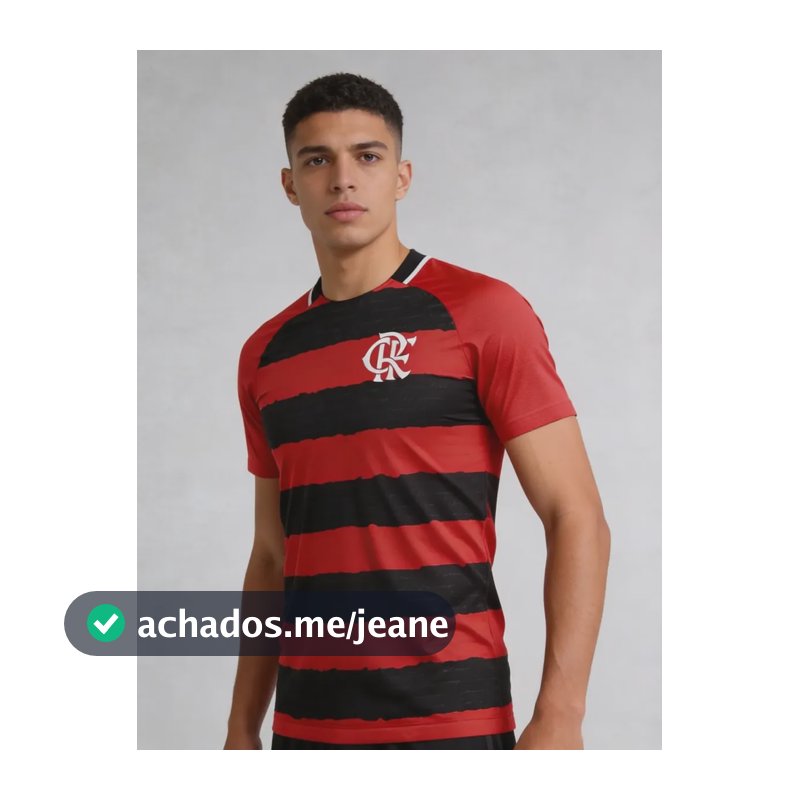 Camisa Manto Flamengo Masculina Listrada Vermelha E Preta Vermelho M