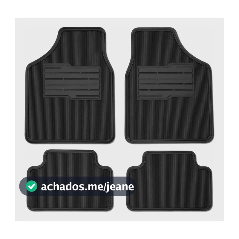 Tapetes Automotivos 4 Peças Universal Carro Antiderrapante Preto