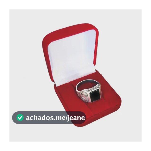 Anel Prata 925 Trabalhado Pedra Carrê Preto Ônix Comendador
