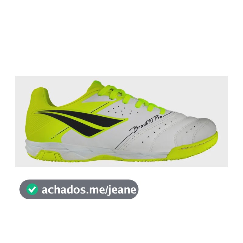 Chuteira Futsal Brasil 70 Pro Y-1 Penalty Branco-preto-amarelo Fluor 36 Br