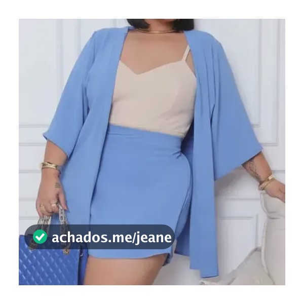 Kimono Feminino Plus Size Blusa E Short Saia Moda Blogueiras