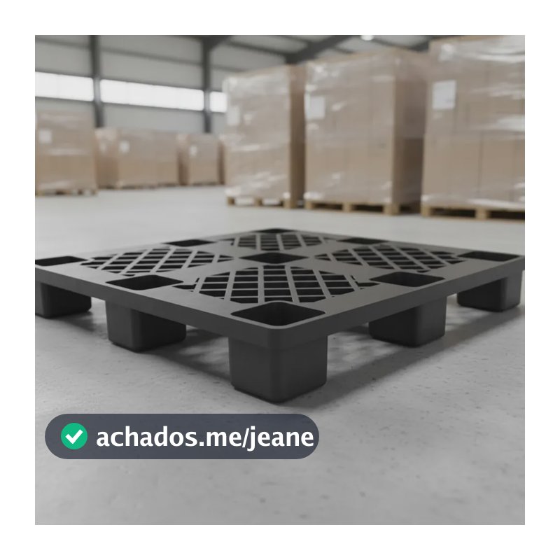 Pallet Plástico Mallton 1,2x1m Altura 15cm Resistente Preto