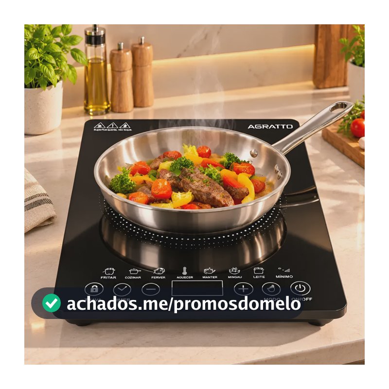 Cooktop Indução Agratto 127/220v Fogão Mesa Portátil Moderno Preto 127v