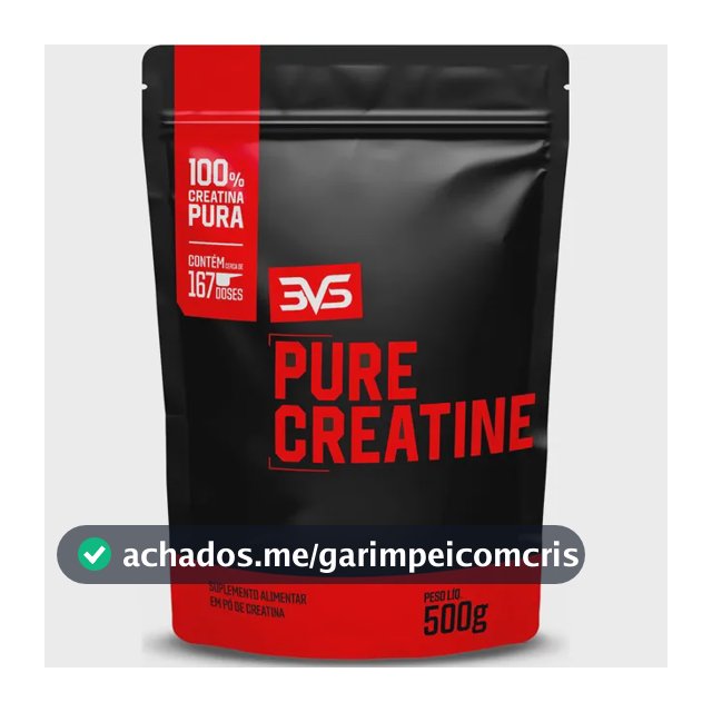 CREATINA MONOHIDRATADA 500g - 100% Pura - 3VS Nutrition
