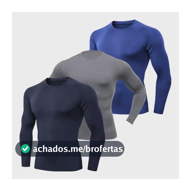 Kit 3 Camiseta Térmica Blusa Proteção Uv Manga Longa Inverno