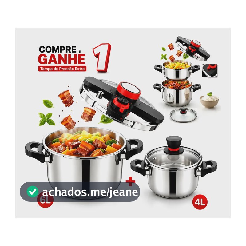 Panela De Pressão De 4l+6l, Fogão A Gás E Fogão De Indução Prata4l+6l