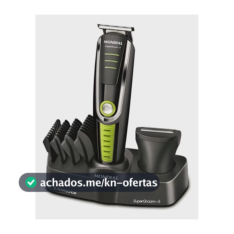 Cortador De Cabelo Mondial Super Groom 6 Bg-04 Melhor Categ Preto/verde
