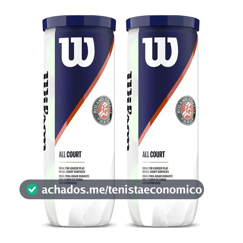 Kit 2 tubos de 3 bolas Wilson Roland Garros Tennis Ball