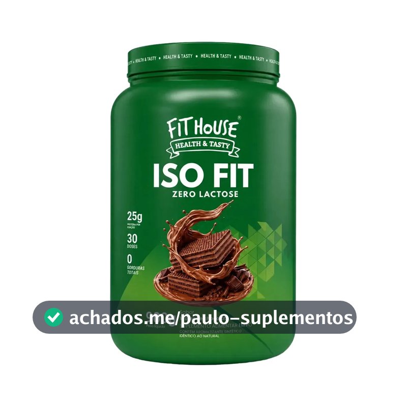 Iso Fit Proteina Isolada Zero Lactose Fit House 900g Wafer De Chocolate