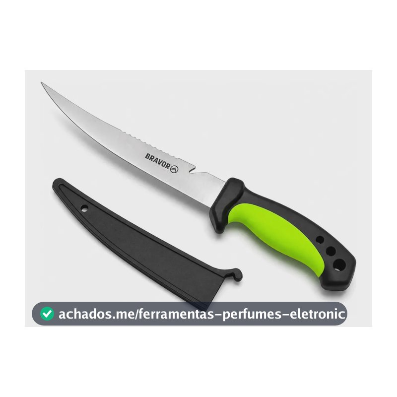 Faca Profissional 29cm Com Bainha Fileteira Filetar Peixe