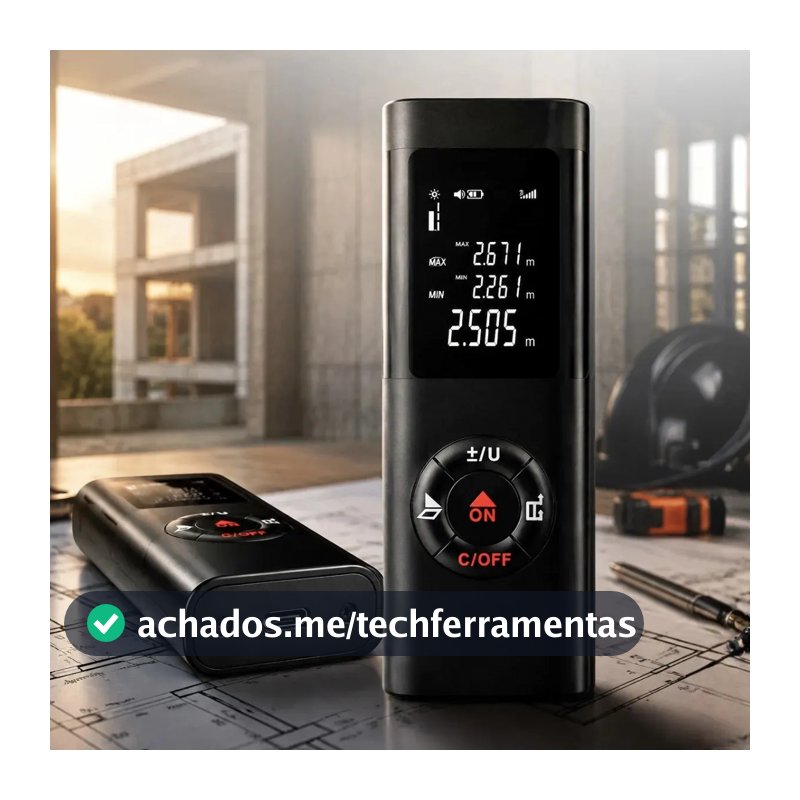 Trena Laser 40m Digital Recarregável USB Medidor Distância Área Volume Profissional