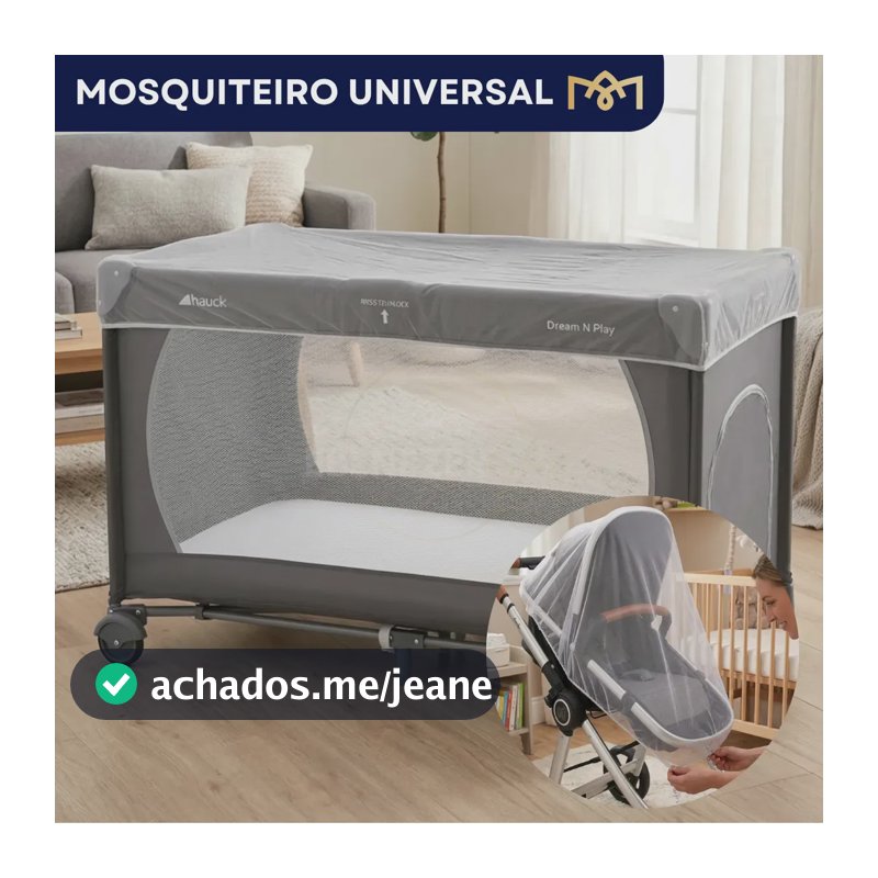Mosquiteiro Universal Portátil Avulso Tela Carrinho Bebe Conforto Capa Tule Dobrável Berço Cor Branco