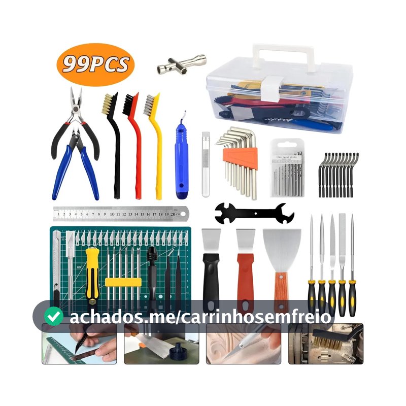 Kits 99 peças De Ferramentas completo manual De Impressão 3d acabamento alicate corte agulha cânula inox de limpeza 0.25mm 0,4mm acabamento para Bico hotend 10 estilete espatula combinado cinza