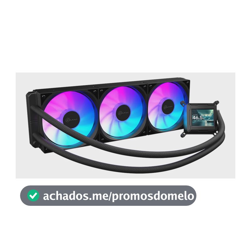 Water Cooler Kalkan Aura Com Tela Lcd 360mm Argb Intel Amd Preto
