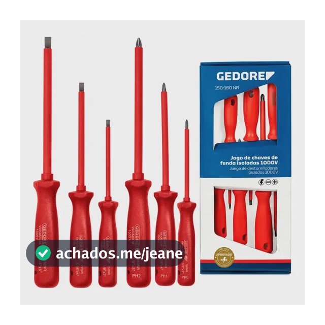 Jogo Chave De Fenda E Phillips 6 Peças Isoladas 1000v GEDORE 35290