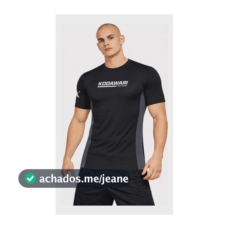 Rash Guard Jiu Jitsu No Gi Segunda Pele Manga Curta Kodawari Curta Preto E Cinza 2a Mescla Gg