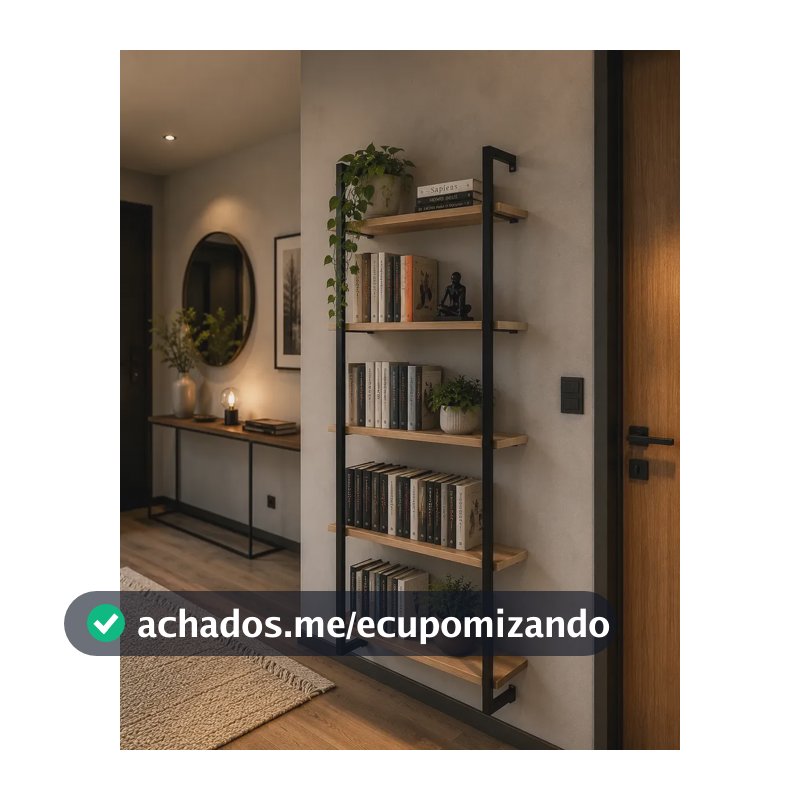 Estante Organizadora De Livros Industrial De Parede Decor Marrom