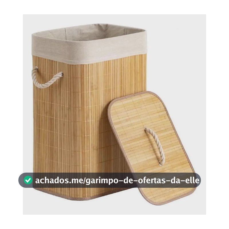 Cesto De Roupas De Bambu 50 Litros Yikasa