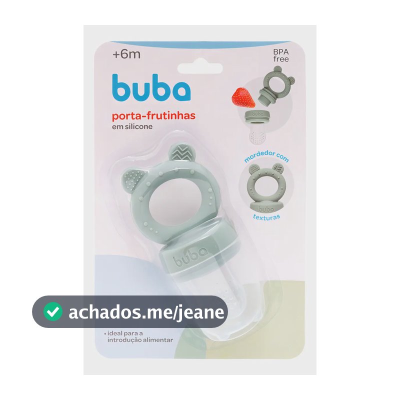 Porta Frutinhas Silicone Ursinho Verde Lanchinho 18854 Buba