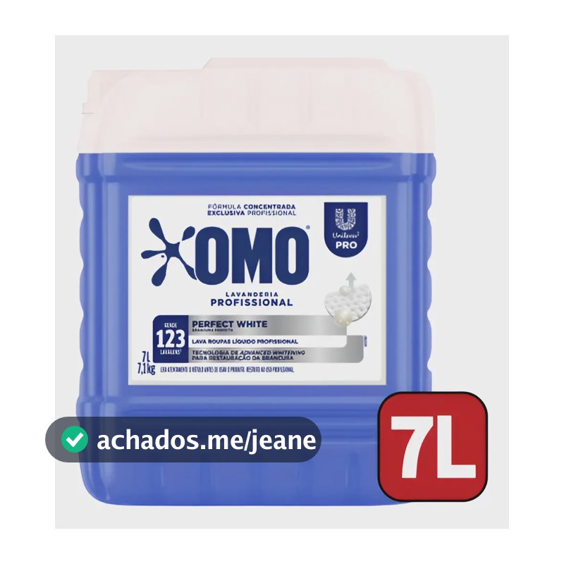 Sabão Líquido Omo Lava Roupas + Brancas Perfect White 7l