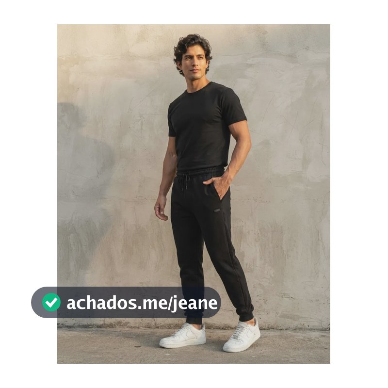 Calça Moletom Masculina Importada Com Bolsos Preto G