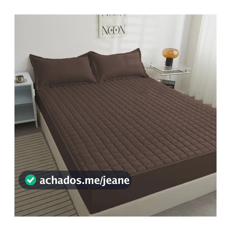 Capa Protetora Colchão Box King Matelado Macio Impermeável Tabaco