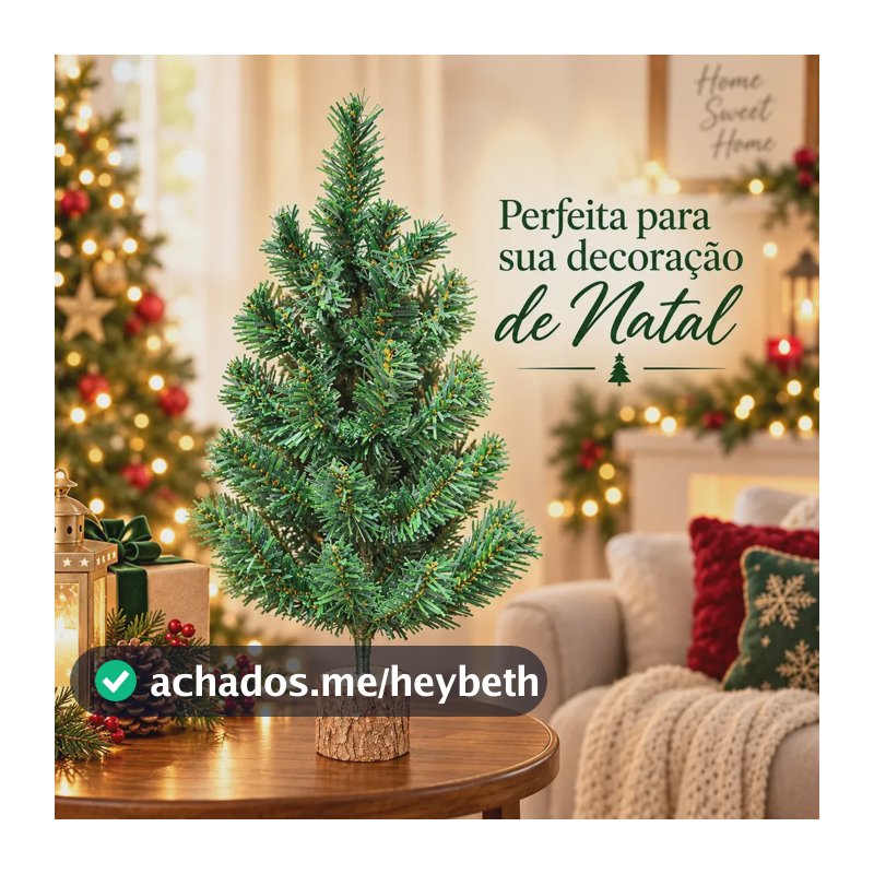 Arvore De Natal De Mesa Premium Luxo Tradicional Verde Pinheiro Canadense Cheio Enfeite Natalino Decoração De Escritório Apartamento 45cm - Petite Flô